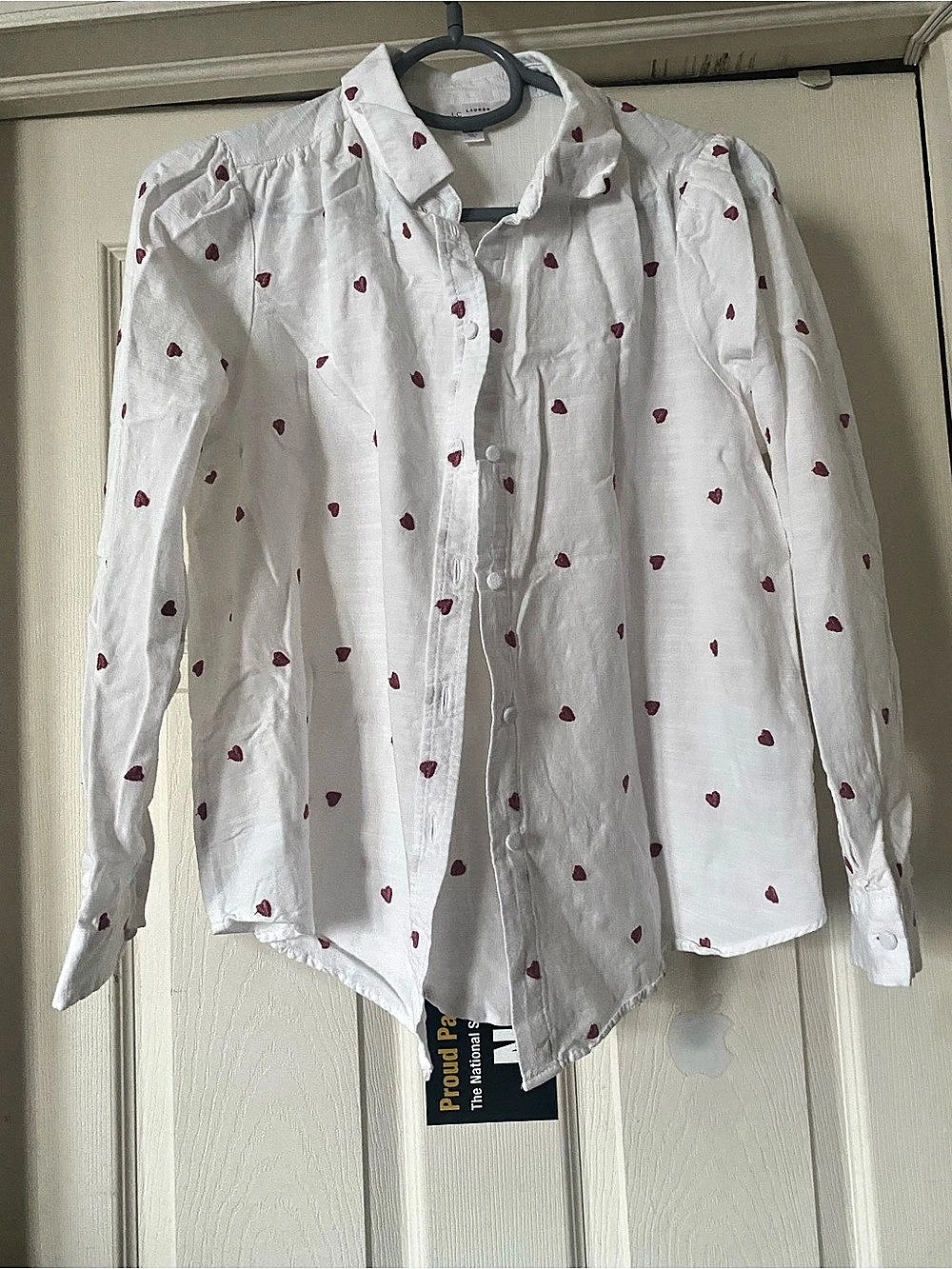 Lauren Conrad Heart Print Button Down Size Small